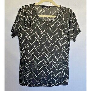 THE NORTH FACE Womens Top Size Large Short Sleeve Dark Gray White Print